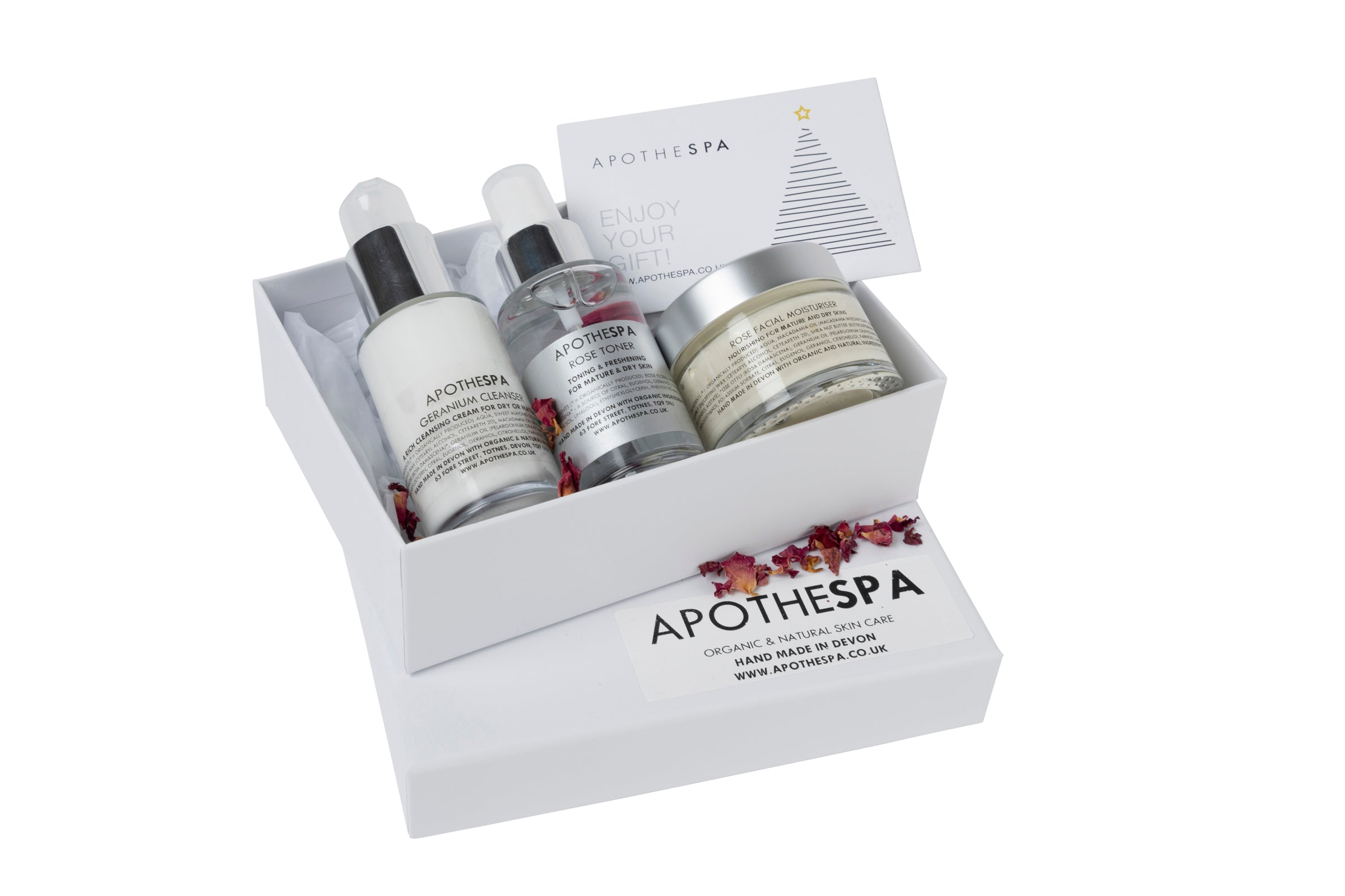 Coffret cadeau soin visage à la rose et au géranium (la plupart des types de peau)