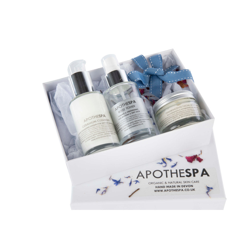 Frankincense, Geranium & Rose Facial Gift Box (Mature skin types)