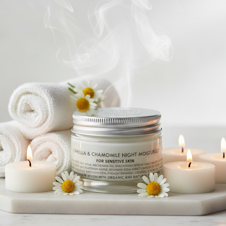Nachtfeuchtigkeitscreme mit Kamelie und Kamille, 50 ml