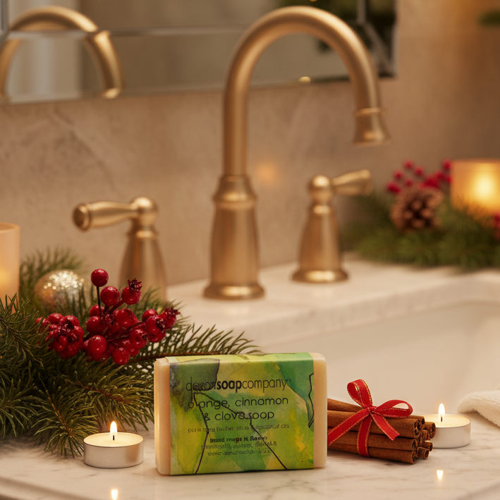 Festive Soap Block in Bathroom