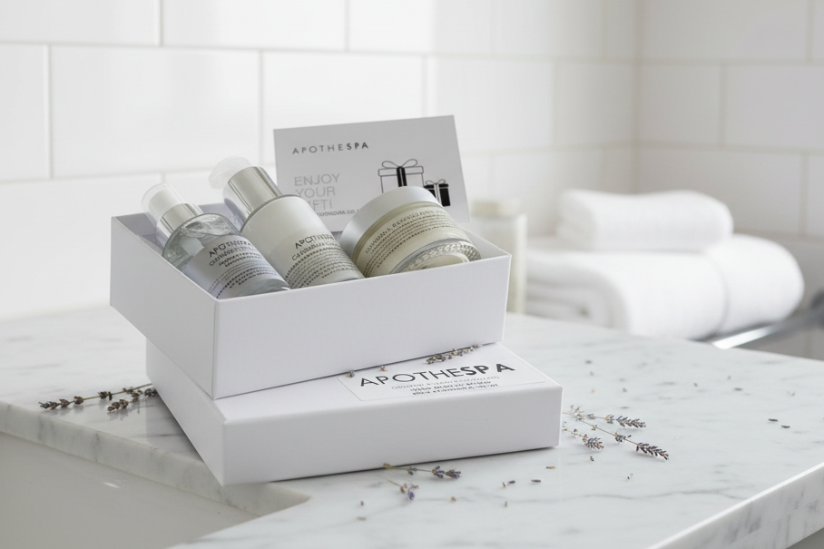 Geschenkbox für das Gesichtspflegeprodukt mit Kamille und Ringelblume (empfindliche Haut)