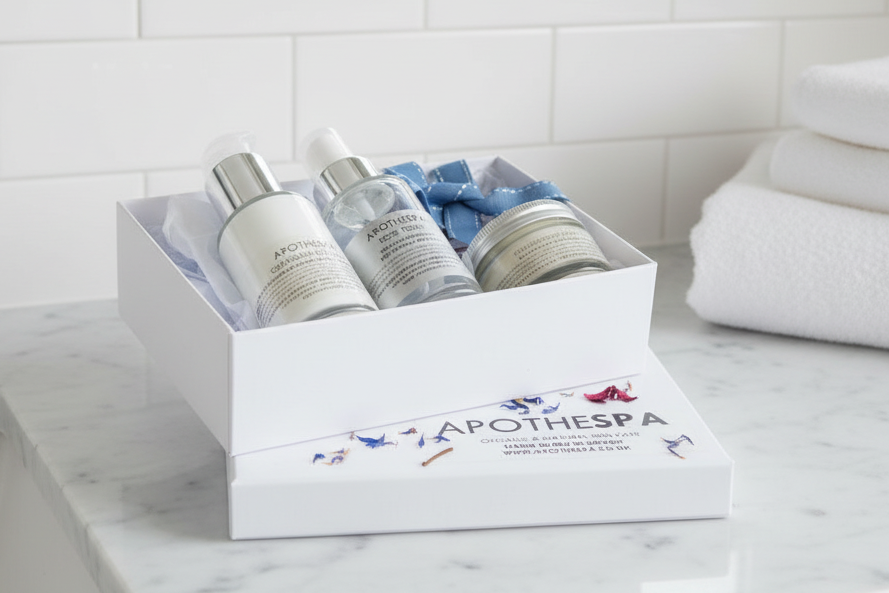 Geschenkbox für die Gesichtspflege mit Weihrauch, Geranie und Rose