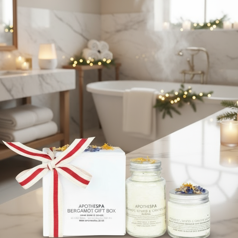 Geschenkbox mit Bergamotte, Wacholder und Orange